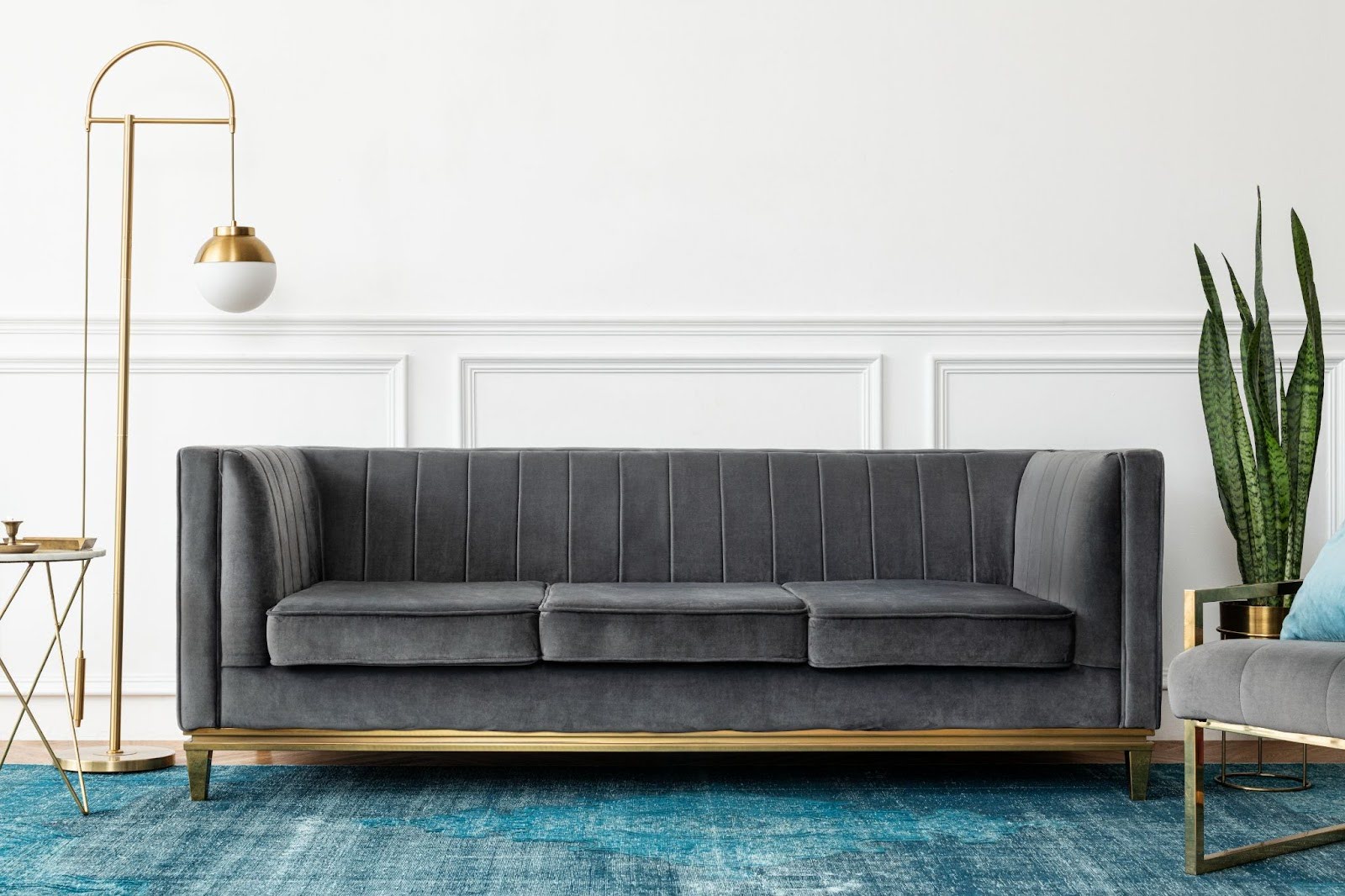 Black couch in living room_1
